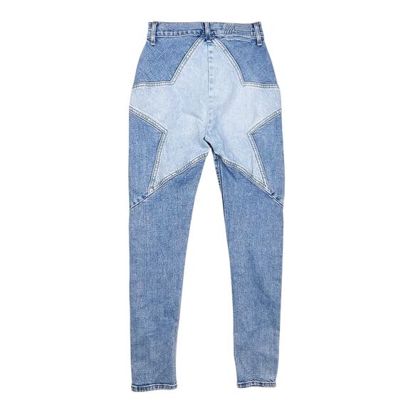 REVICE Denim - Revice Star Jeans Womens 26 Blue High Rise Skinny Patchwork Two Tone Made USA